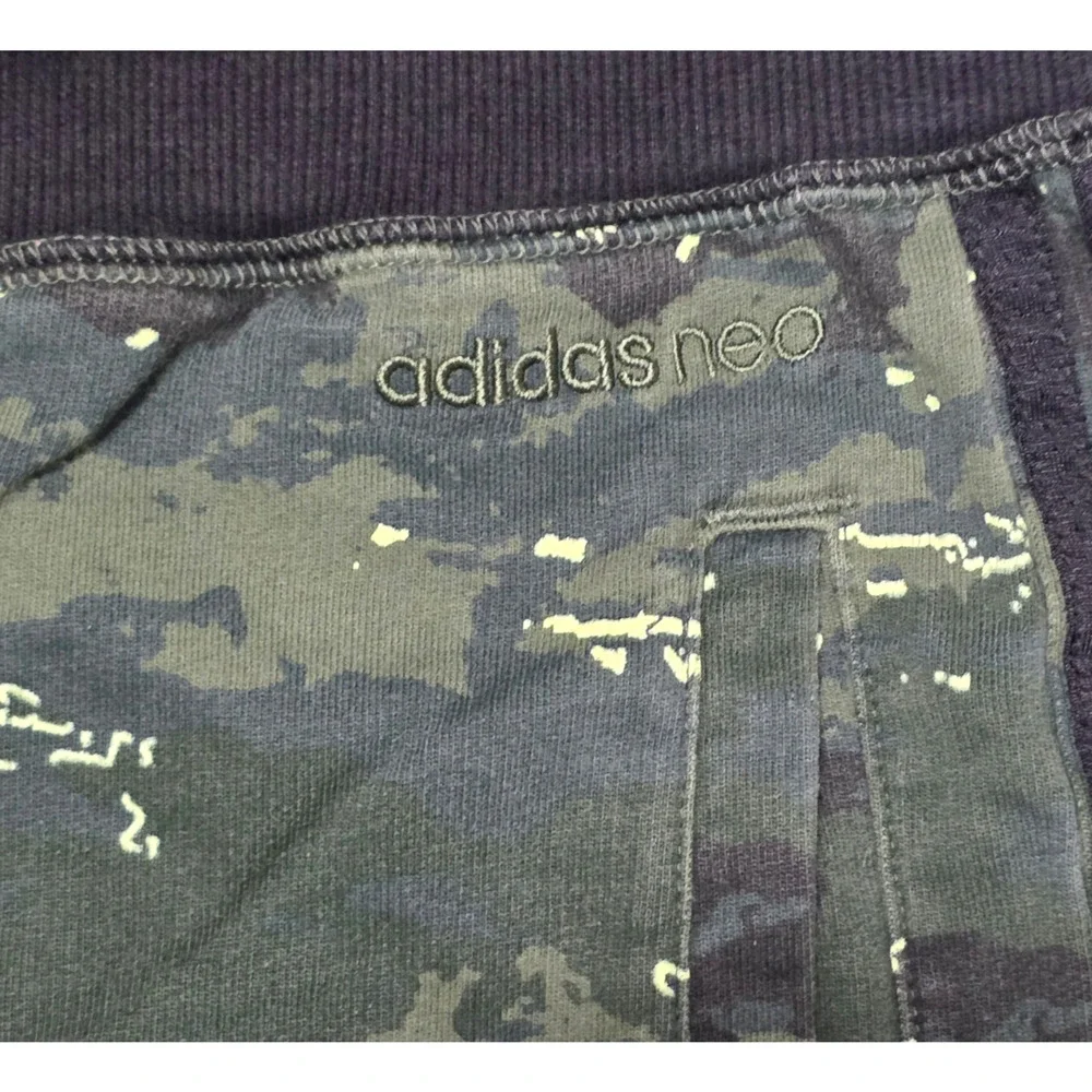 VTG Adidas Neo Men’s Camo Joggers Sweatpants Camouflage Green Size L Y2K